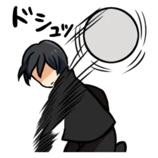 👊 Anime, Triste, Déprimé, Émotionnel, À genoux, Dessin animé telegram sticker