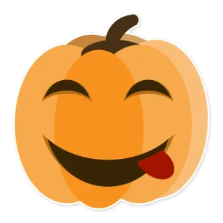 😋 zucca, emoji, halloween, autunno, cartoni animati, faccia telegram sticker