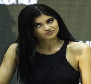 😖 Kylie Jenner celebrity, woman, makeup, brunette telegram sticker