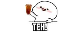 👑 TEH! 차, 음료, 귀여운, 음료, 캐릭터 whatsapp sticker