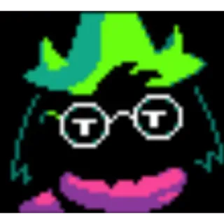 😑 Ralsei Deltarune cabra, mago, videojuego, pixelado, sombrero telegram sticker
