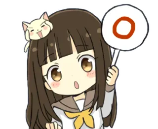 👌 อนิเมะ, ผู้หญิง, แมว, น่ารัก, โอเค, อนุมัติ, ตกลง, คาวาอิ telegram sticker