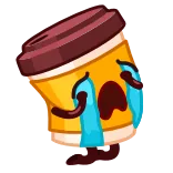 😭 kopi, cangkir, menangis, sedih, minuman, kartun telegram sticker