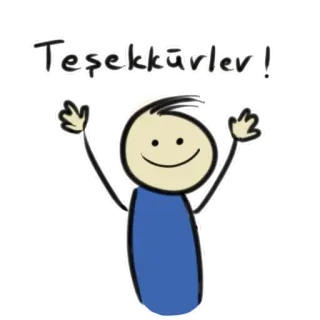 🙏 Teşekkürler! merci, salutation, dessin animé, bonhomme allumette, turc telegram sticker