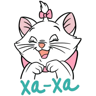 😀 Marie The Aristocats xa-xa kat, kitten, cartoon, schattig, grappig, blij, De Aristokatten, Marie telegram sticker