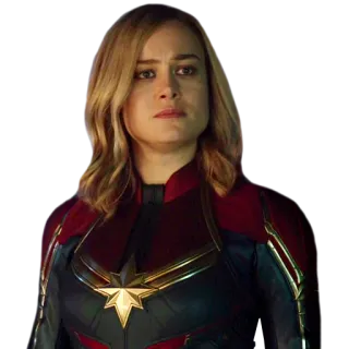 😕 Captain Marvel 惊奇队长, 布丽·拉尔森, 漫威, 超级英雄, 漫画 telegram sticker