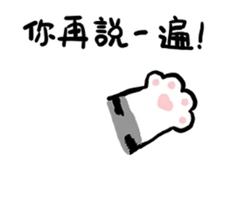 🤲 你再說一遍! bàn chân mèo, tiếng Trung, dễ thương, nhãn dán, động vật, meme telegram sticker