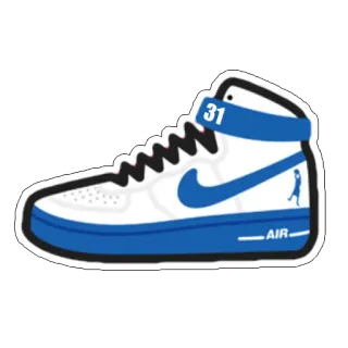 👟 31 sneaker, shoe, air force 1, blue, white telegram sticker