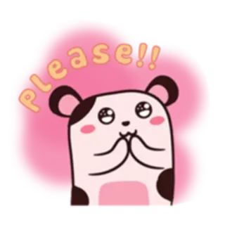 🙏 please!! mignon, animal, demande, suppliant, adorable, dessin animé whatsapp sticker