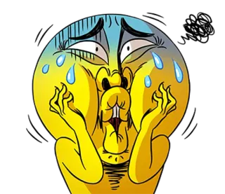 😰 Hoạt hình, Emoji, Sợ hãi, Lo lắng, Bồn chồn, Minh họa telegram sticker