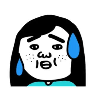 😊 卡通, 汗, 脸, 担心, 插图, 紧张 telegram sticker