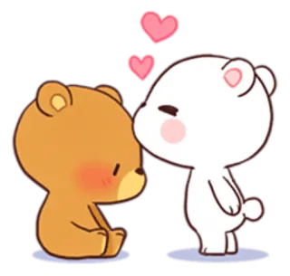 💑 ursos, amor, desenho animado, beijando, romance, fofo, animação telegram sticker