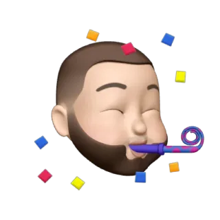 🥳 confete, festa, celebração, feliz, avatar, emoji, rosto, aniversário whatsapp sticker