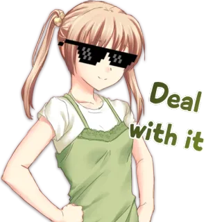 😎 Deal with it Deal with it, Óculos de sol, Anime, Menina, Meme telegram sticker