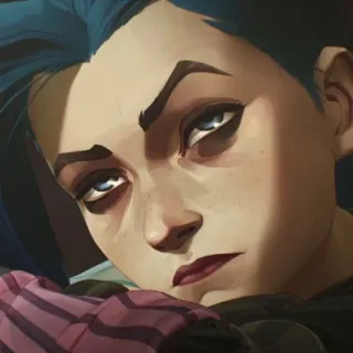 🕳 Jinx Arcane Jinx, Arcane, League of Legends, Personaggio, Cartone animato telegram sticker