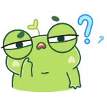 🤔 rana, pregunta, pensando, dibujos animados, dedo corazón, grosero telegram sticker