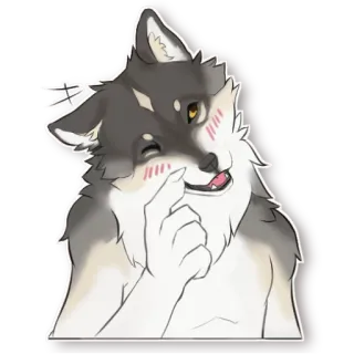 😳 wolf, furry, cute, anthropomorphic, animal, cartoon, sticker telegram sticker