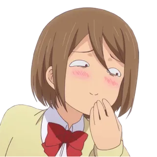 😆 anime, girl, embarrassed, blushing, cute, cartoon whatsapp sticker