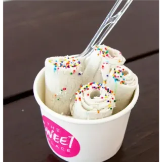 😍 THE SWEET PLACE ice cream, dessert, sweet, food, rolled ice cream, sprinkles telegram sticker