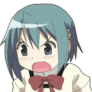 😠 Sayaka Miki Puella Magi Madoka Magica Anime, Gadis, Marah, Madoka Magica, Sayaka Miki, Gadis Anime, Kartun whatsapp sticker