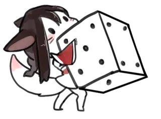 🎲 anime, fox girl, cube, animal, cute telegram sticker
