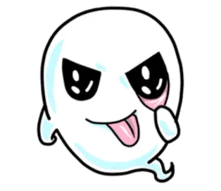 😛 spook, cartoon, schattig, spookachtig, Halloween telegram sticker