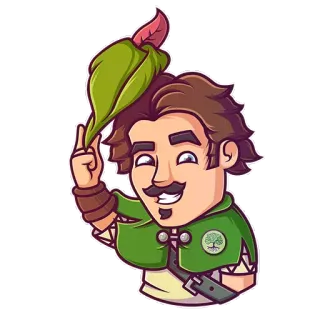 👋 homem, desenho animado, chapéu, verde, bigode, personagem, sorrindo, amigável telegram sticker