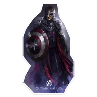 🎆 Captain America CAPTAIN AMERICA 슈퍼히어로, 마블, 방패, 군인, 미국인, 만화책, 어벤져스 telegram sticker