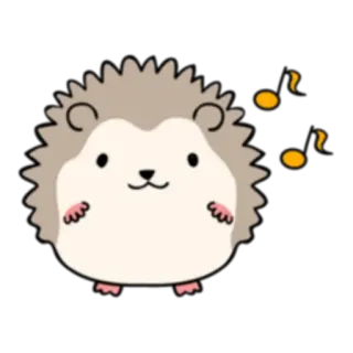 🎶 erizo, animal, dibujos animados, lindo, música telegram sticker