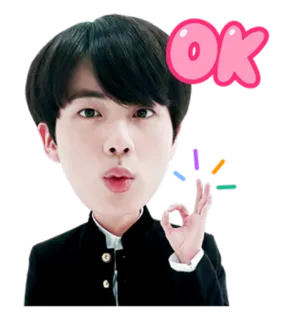 👌 ok ok, positif, accord, k-pop, Jin telegram sticker