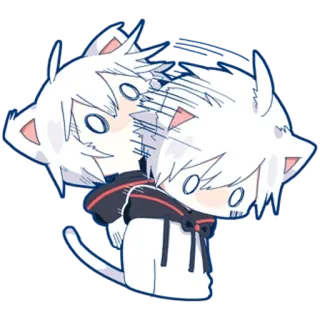 👌 cat, anime, cute, kawaii, sticker, chibi telegram sticker