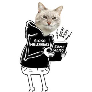 📱 SICKO MILLENNIALS cat, millennials, humor, cartoon, sticker telegram sticker