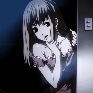 🧦 Anime, Mädchen, Lächeln, Gucken, Dunkel telegram sticker