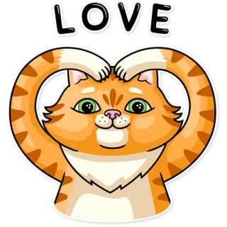 ❤️ LOVE แมว, รัก, หัวใจ, สัตว์, น่ารัก, สัตว์เลี้ยง whatsapp sticker