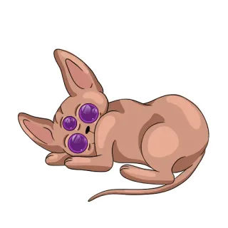 😳 gatto, sphynx, alieno, tre occhi, cartone animato telegram sticker
