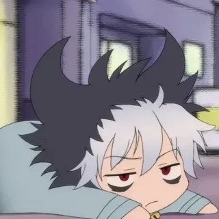 😑 Anime, Cartoon, Traurig, Müde, Chibi telegram sticker
