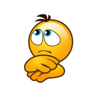 😔 emoji, sad, worried, cartoon telegram sticker