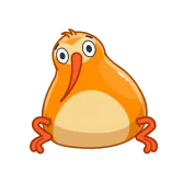 🤷‍♂️ pássaro, kiwi, laranja, desenho animado telegram sticker