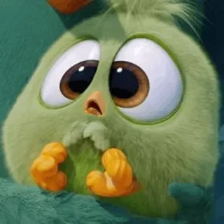 🥺 птица, мультфильм, милый, зеленый, птенчик telegram sticker