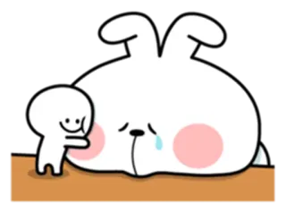😢 Traurigkeit, Trost, Cartoon, Hase, Freundschaft, Unterstützung, Emotion telegram sticker