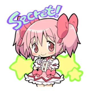😌 Madoka Kaname Puella Magi Madoka Magica Secret! Anime, Magia, Carino, Kawaii, Segreto, Chibi telegram sticker