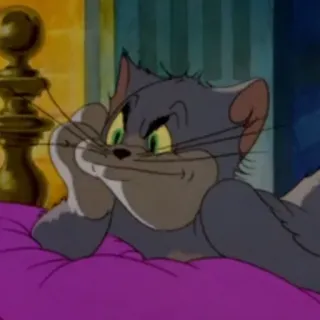 🤔 Tom Cat Tom and Jerry cat, cartoon, smug, plotting, animation, Tom and Jerry telegram sticker