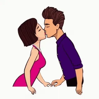 😘 beso, romance, pareja, amor telegram sticker