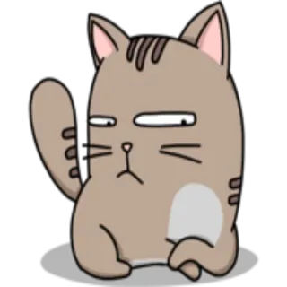 🙁 gatto, animale, divertente, sticker, cartone animato whatsapp sticker