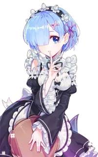 🤔 Rem Re:Zero Anime, Maid, Linda, Chica, Rem whatsapp sticker