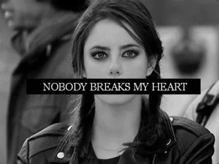 ➰ NOBODY BREAKS MY HEART heartbreak, teen, emotions, girl telegram sticker