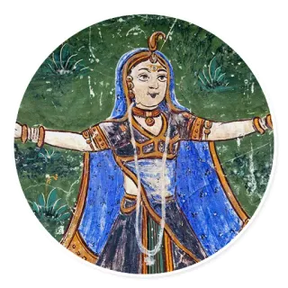 👩 indian art, traditional dress, woman, indian culture, vintage, portrait telegram sticker