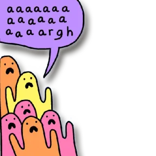 😱 aaaaaaaaaaaaaaaargh 漫画, 吹き出し, 群衆, 恐怖, パニック, イラスト telegram sticker