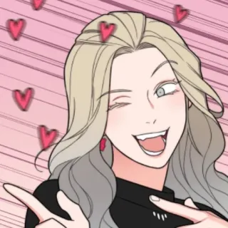 ♥️ Anime, Personagem, Piscadela, Corações, Sorriso, Menina telegram sticker