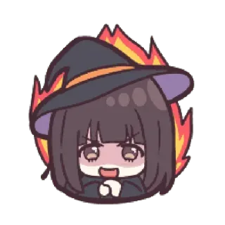 😈 Hexe, Anime, Süß, Wütend, Feuer telegram sticker